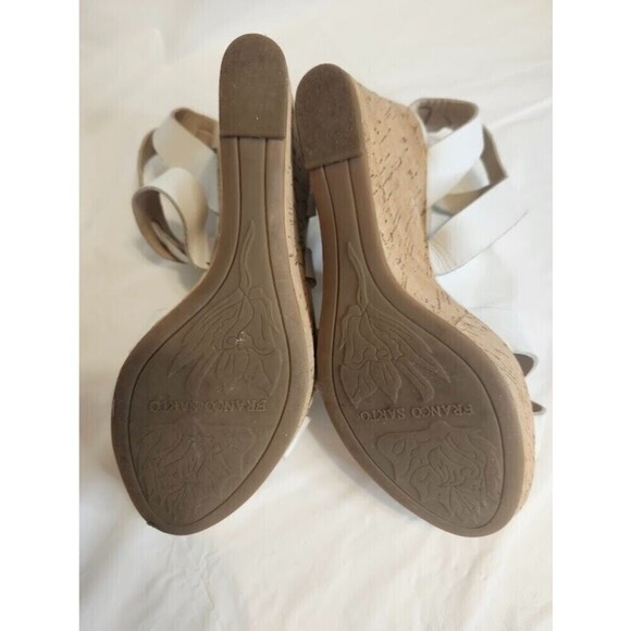 Franco Sarto Women's Cork Wedge Sandal White Size 7 - Picture 6 of 9